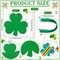 60 Set St. Patrick's Day Crafts for Kids Shamrocks Colorful Scratch with 30 Wooden Scratch Tools Green Shamrocks Hanging Craft Art Kit for Kids Gifts St. Patrick's Day Party School Favors